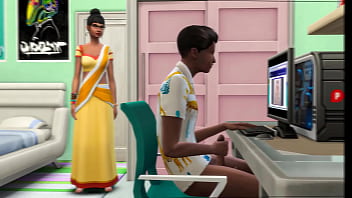 Madrasta indiana flagra seu enteado se masturbando em frente ao computador assistindo a vídeos pornográficos || vídeos para adultos || Filmes pornográficos