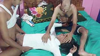 Threesome Fuck Adventure with Cuties A girl Two guys best porn   ... Hanif and Popy khatun and Manik Mia