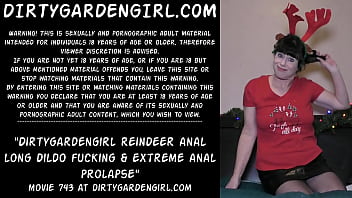 Dirtygardengirl rena anal longo dildo fodendo e prolapso anal extremo
