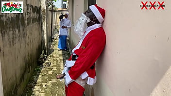 Christmas came earlier for naïve 18yo press girl on Hijab as Santa gave her hot Fuck outside the compound while she tries the new school camera (Watch hot full videos on RED)