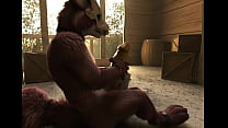 Furry wichst seinen massiven Schwanz (h0rs3 yiff Animation)