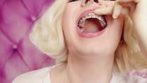 Latex Medical Gloves and Eating Ice Cream (Food Fetish) with Braces (Arya Grander)