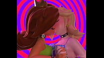 Daisy et Rosalina s'embrassent