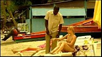 Young blonde white girl with black lover - Interracial Vacation