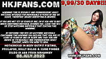 Hotkinkyjo in sexy outfit fisting, prolapse, belly bulge & huge finger dildo in ass from mrhankey
