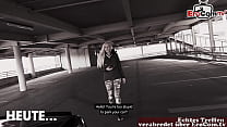 Loira puta alemã fodeu em estacionamento público em Berlim