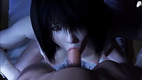 (4K) El fantasma de una japonesa con un enorme culo quiere follar en la cama un largo pene que se corre dentro de ella repetidamente | Hentai 3D