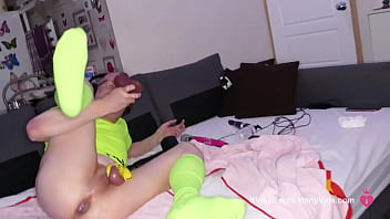 MILF Lisa Pounding Mikes Ass with Big Dildos and Magic Wand Vibrator