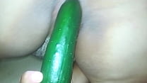Putting the cucumber inside