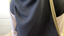 Syrian stepmom in hijab gives hard jerk off instruction with talking