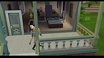 Nena de ébano en medias follada por su prometido (Sims 4 Hentai)