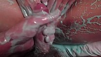 Oily wife gets messy and fucked